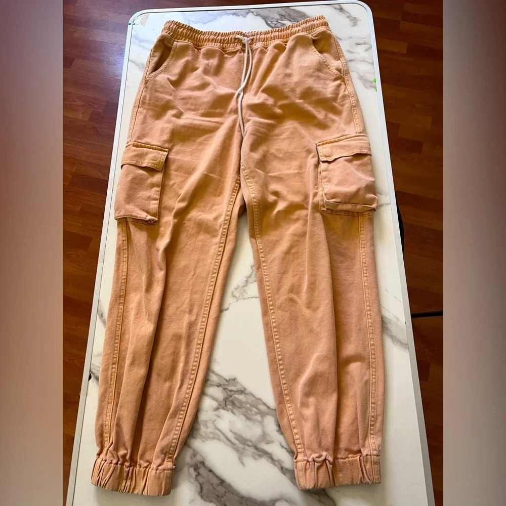 Women’s Forever 21 coral/ orange cargo pants/ joggers